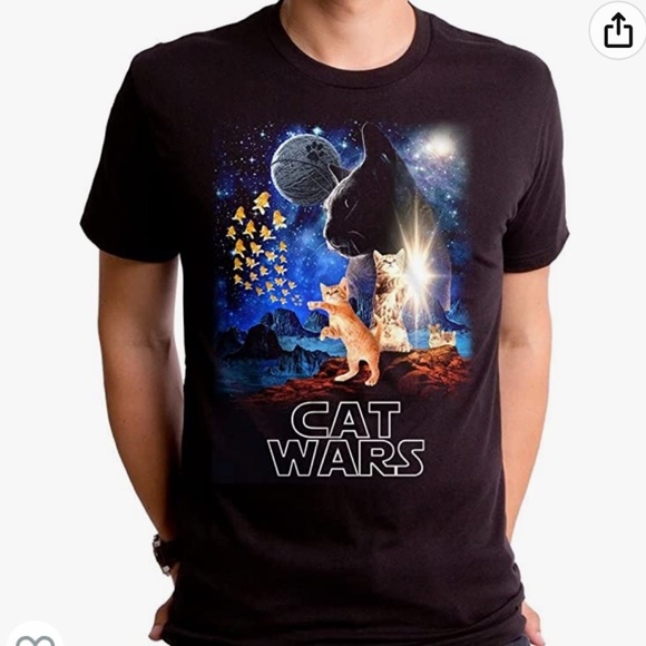 Goodie Two Sleeves Tops - Goodie Two Sleeves Humor Cat Wars Graphic Short Sleeve Tee